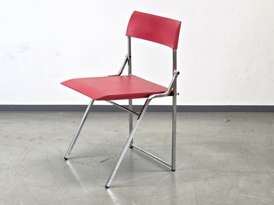 DESIGNER KLAPPSTUHL rot Giandomenico Belotti chrom alias italy stuhl