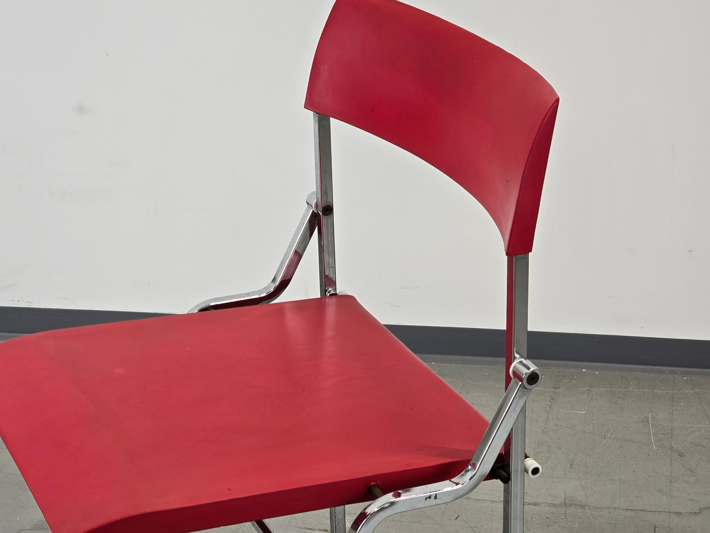 DESIGNER KLAPPSTUHL rot Giandomenico Belotti chrom alias italy stuhl