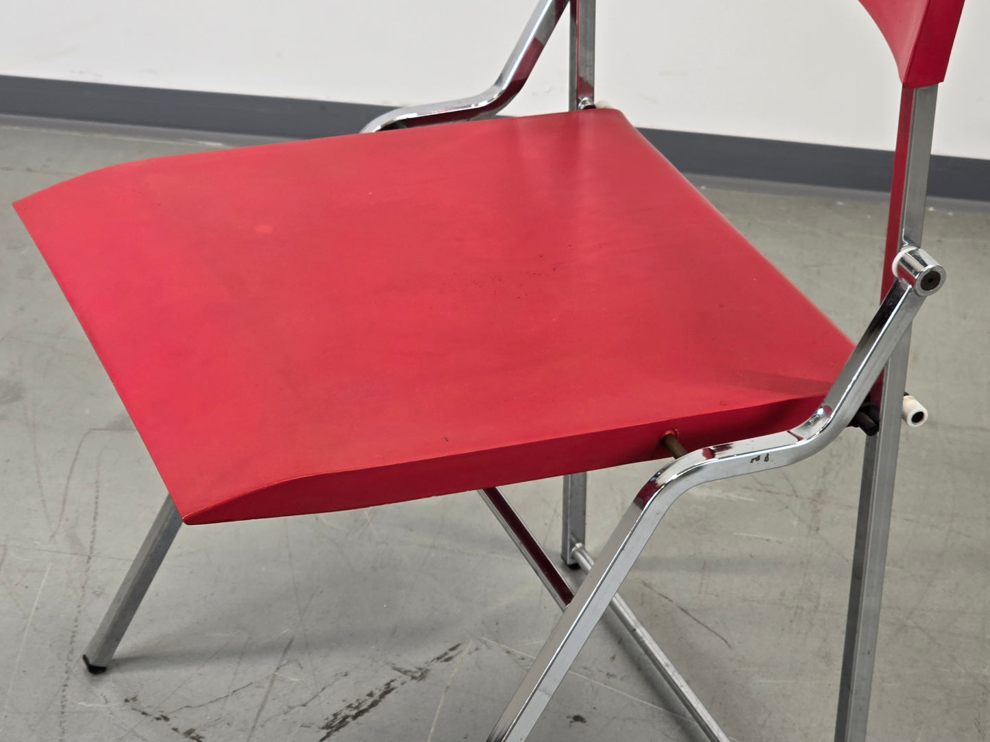 DESIGNER KLAPPSTUHL rot Giandomenico Belotti chrom alias italy stuhl