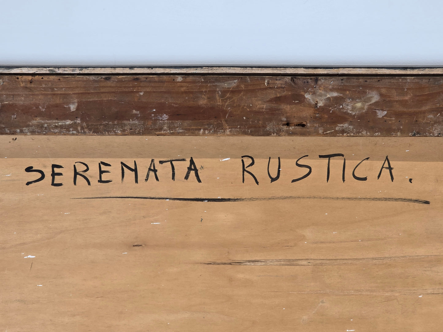 VINTAGE ÖLGEMÄLDE vintage bild gemälde Serenata Rustica gerahmt rahmen gold