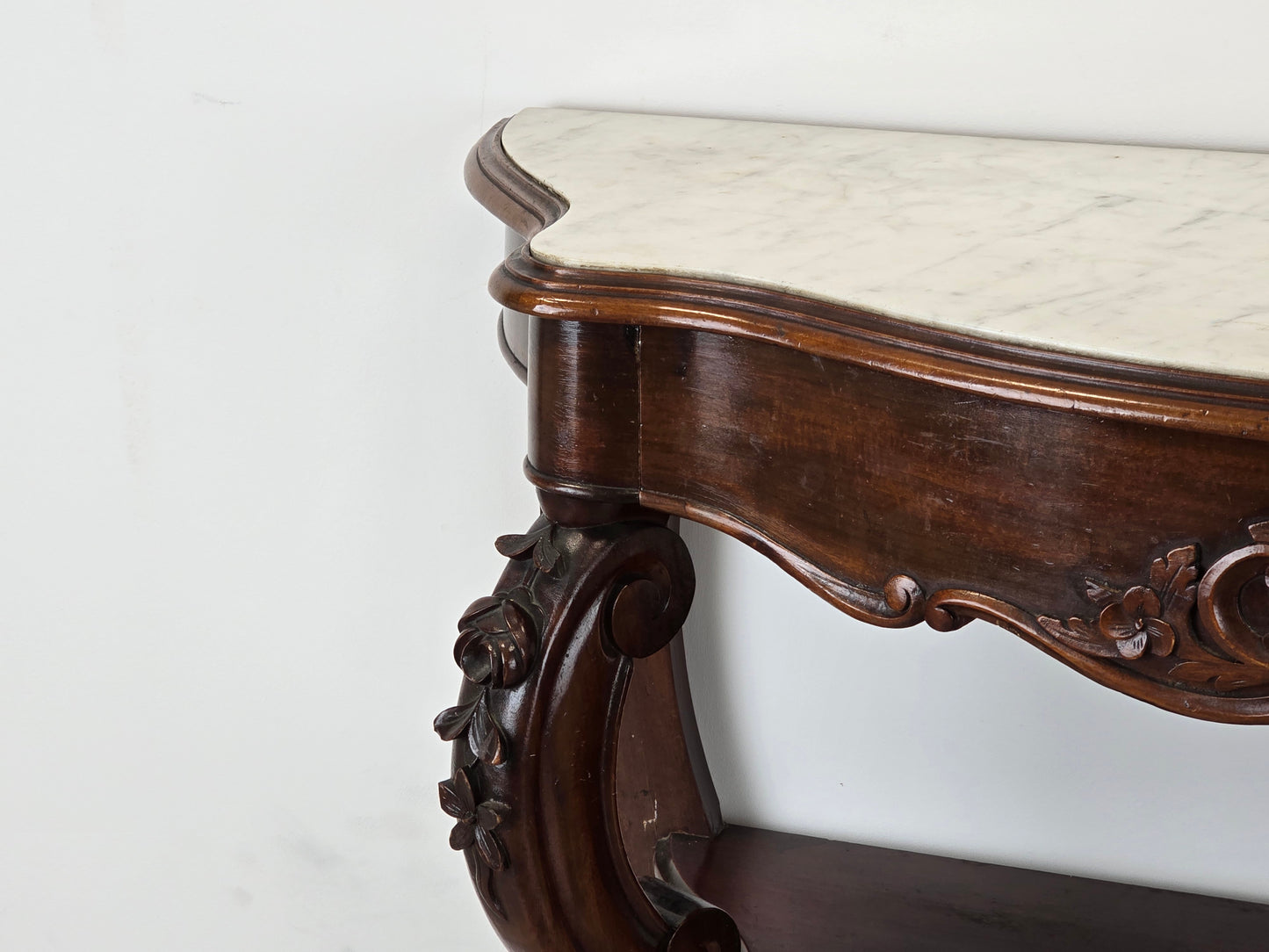 ANTIK KONSOLENTISCH marmor stein tisch beistelltisch vintage mahagoni französisch kommode flur eingang