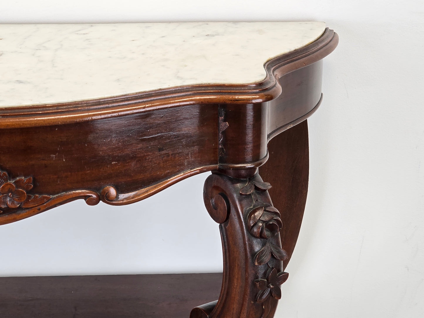 ANTIK KONSOLENTISCH marmor stein tisch beistelltisch vintage mahagoni französisch kommode flur eingang