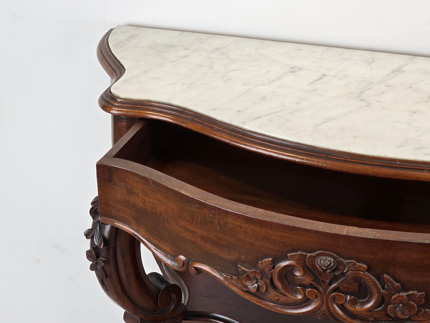 ANTIK KONSOLENTISCH marmor stein tisch beistelltisch vintage mahagoni französisch kommode flur eingang