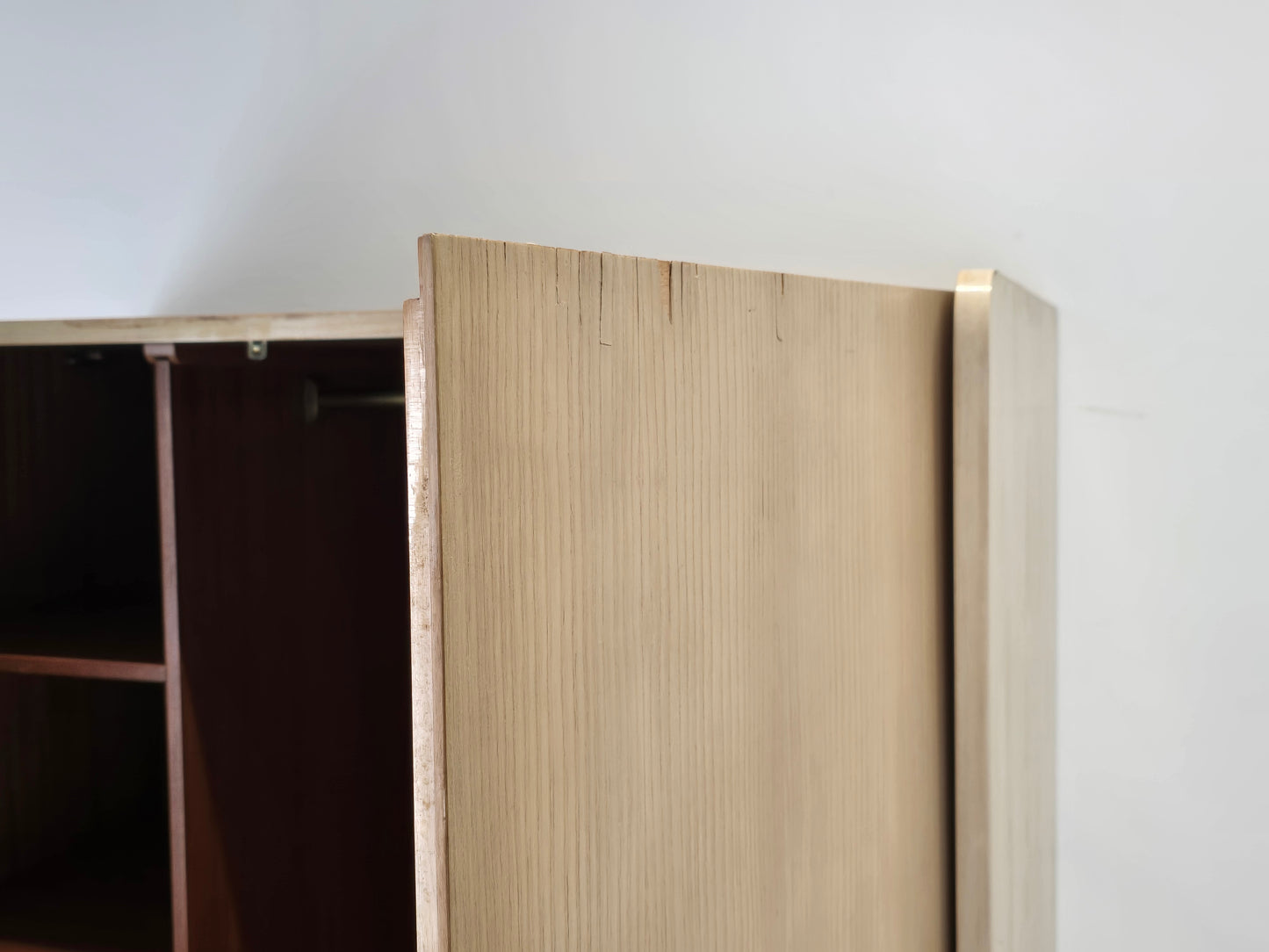 MID CENTURY KLEIDERSCHRANK beige schrank vintage 1960er weiß