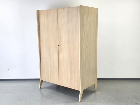 MID CENTURY KLEIDERSCHRANK beige schrank vintage 1960er weiß
