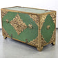 ANTIK TRUHE kommode vintage grün gold sekretär bemalt barock Rokoko