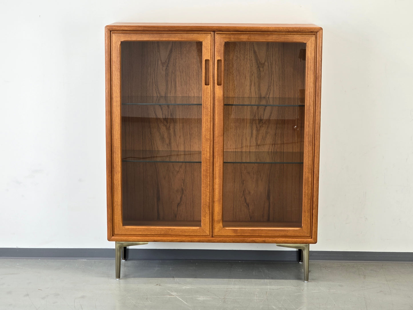 MID CENTURY TEAK VITRINE vintage sideboard kommode holz retro