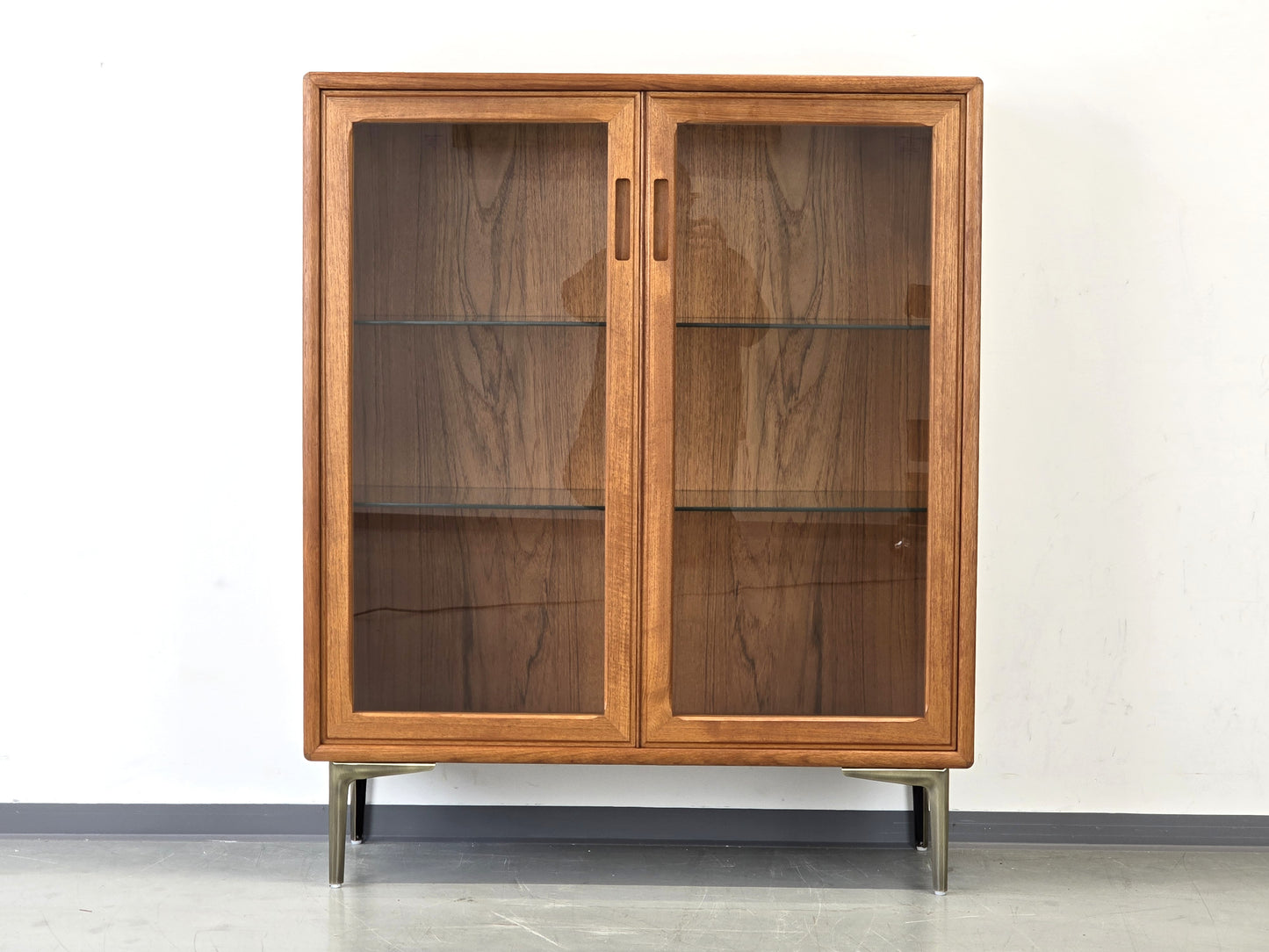 MID CENTURY TEAK VITRINE vintage sideboard kommode holz retro