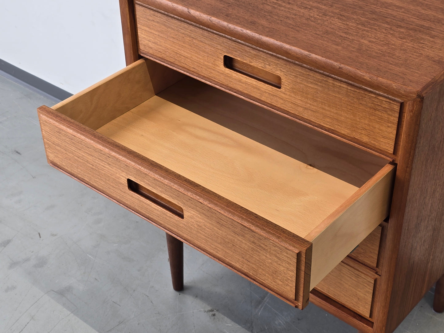 DANISH TEAK KOMMODE vintage schubladen nachttisch ablage flur retro mid century