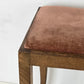 VINTAGE HOCKER antik Schemel Holz Samt Braun Mid-Century Retro Schminktisch