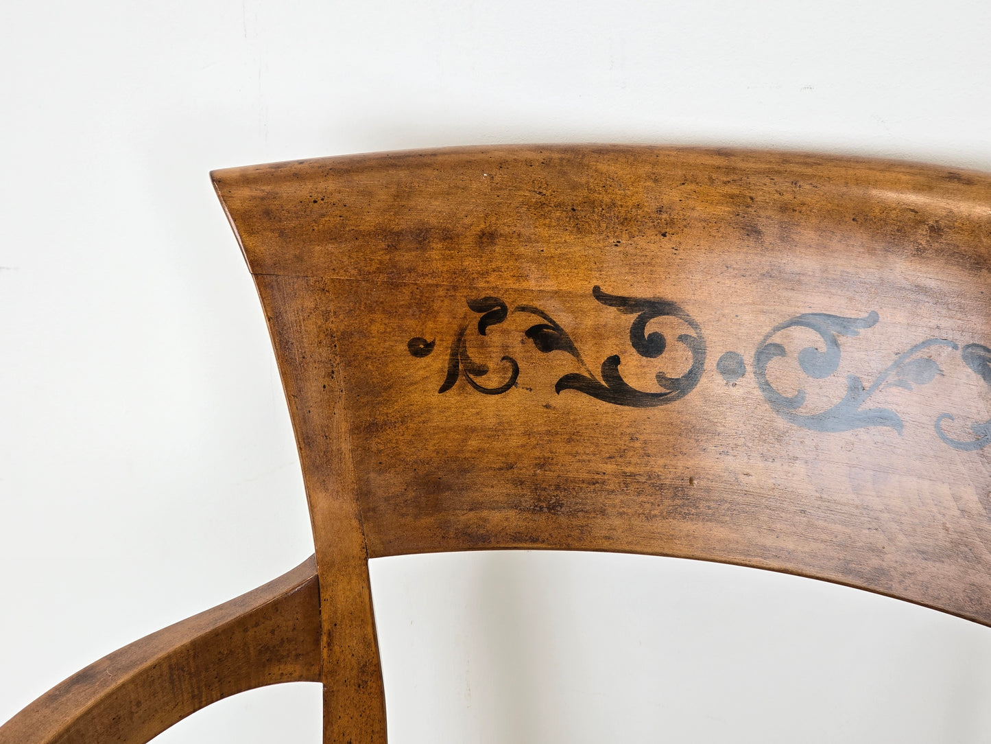BIEDERMEIER ARMLEHNSTUHL Antik Stuhl Wiener Geflecht Holz Kirschbaum Vintage