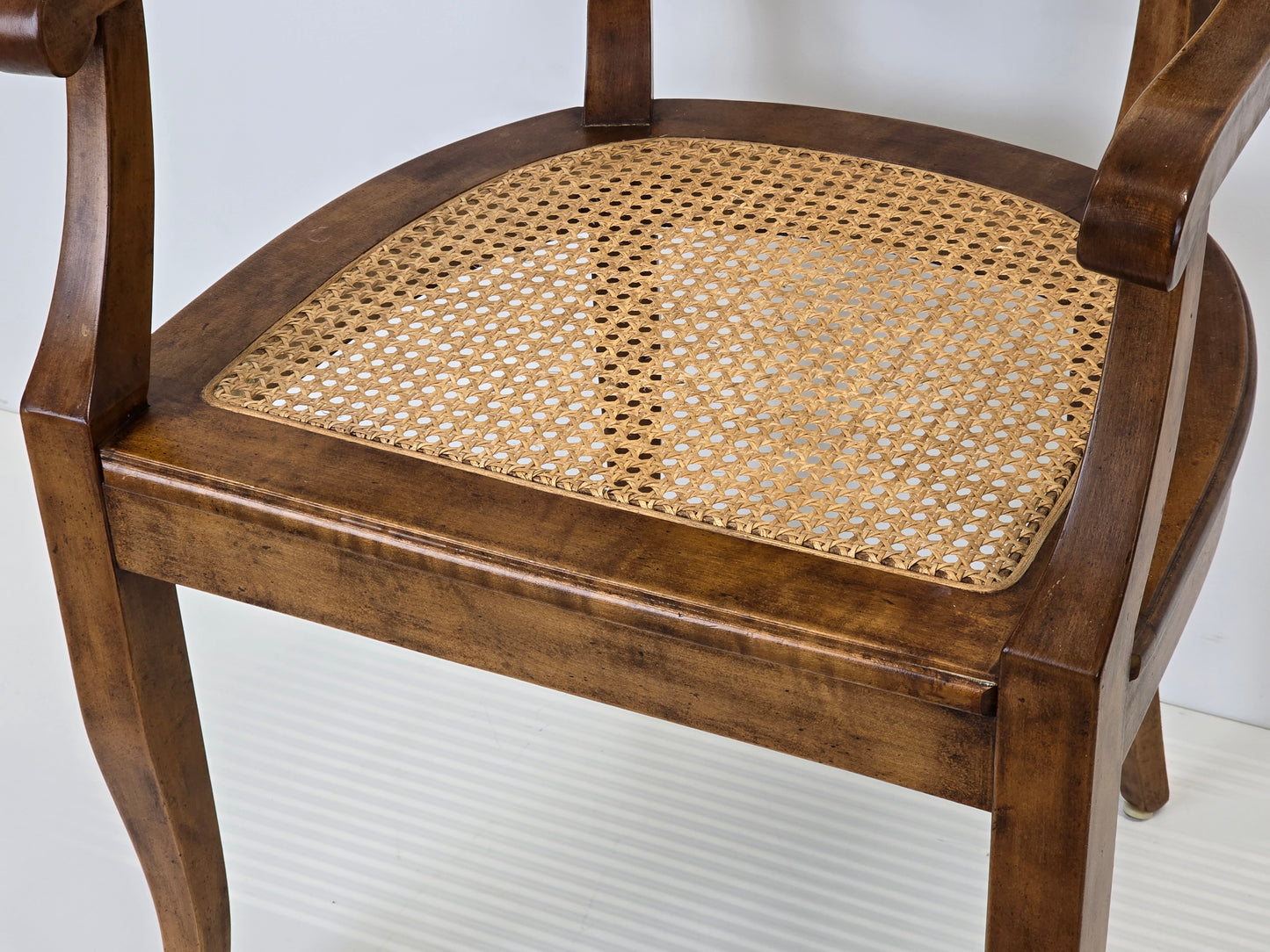 BIEDERMEIER ARMLEHNSTUHL Antik Stuhl Wiener Geflecht Holz Kirschbaum Vintage