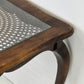 BEISTELLTISCH ANTIK Couchtisch Holz Glas Wiener Geflecht Vintage Barock-Stil