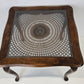 BEISTELLTISCH ANTIK Couchtisch Holz Glas Wiener Geflecht Vintage Barock-Stil