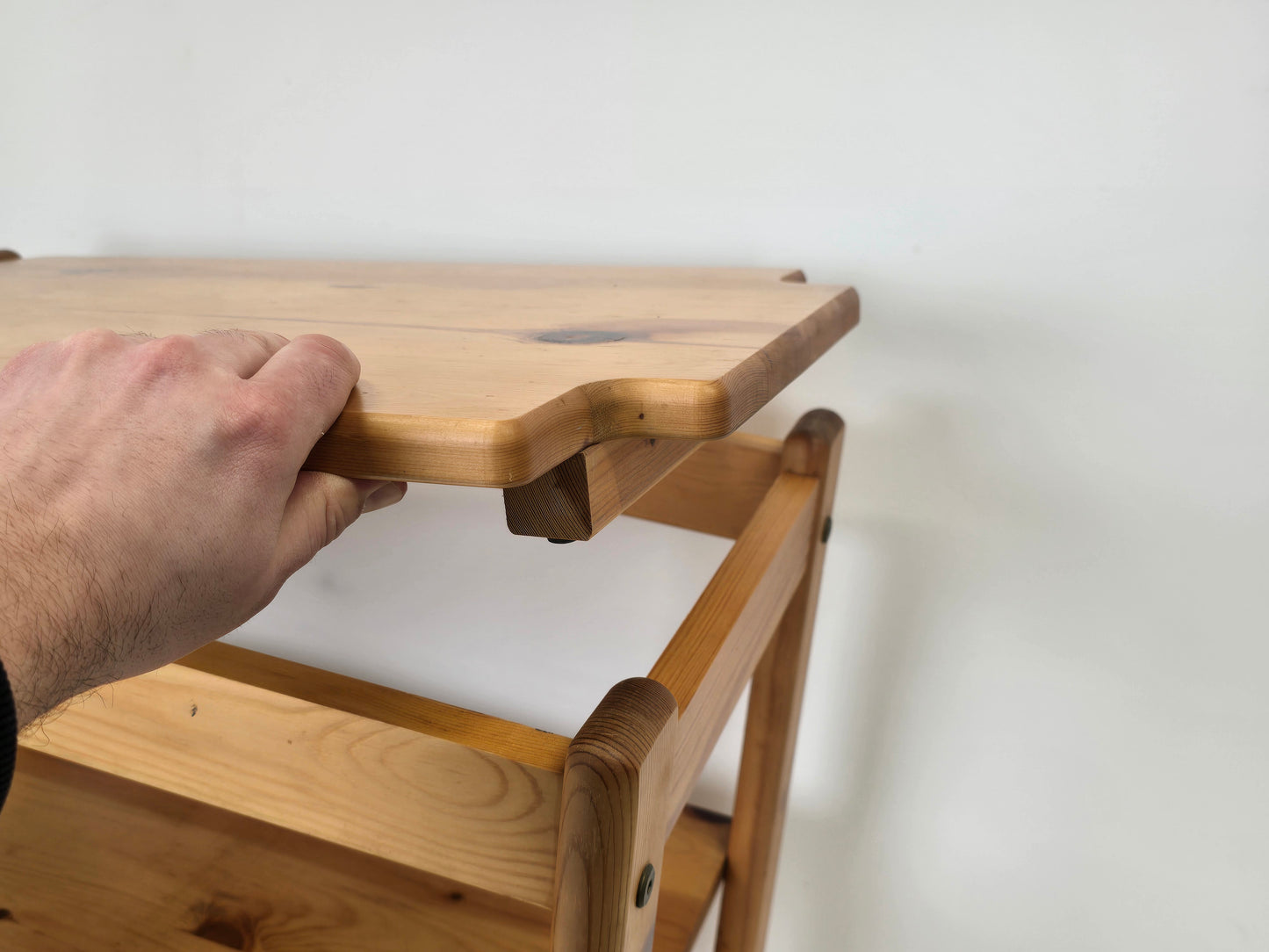 DESIGN BEISTELLWAGEN Rollwagen Kiefer Vintage Servierwagen Regal Mid Century