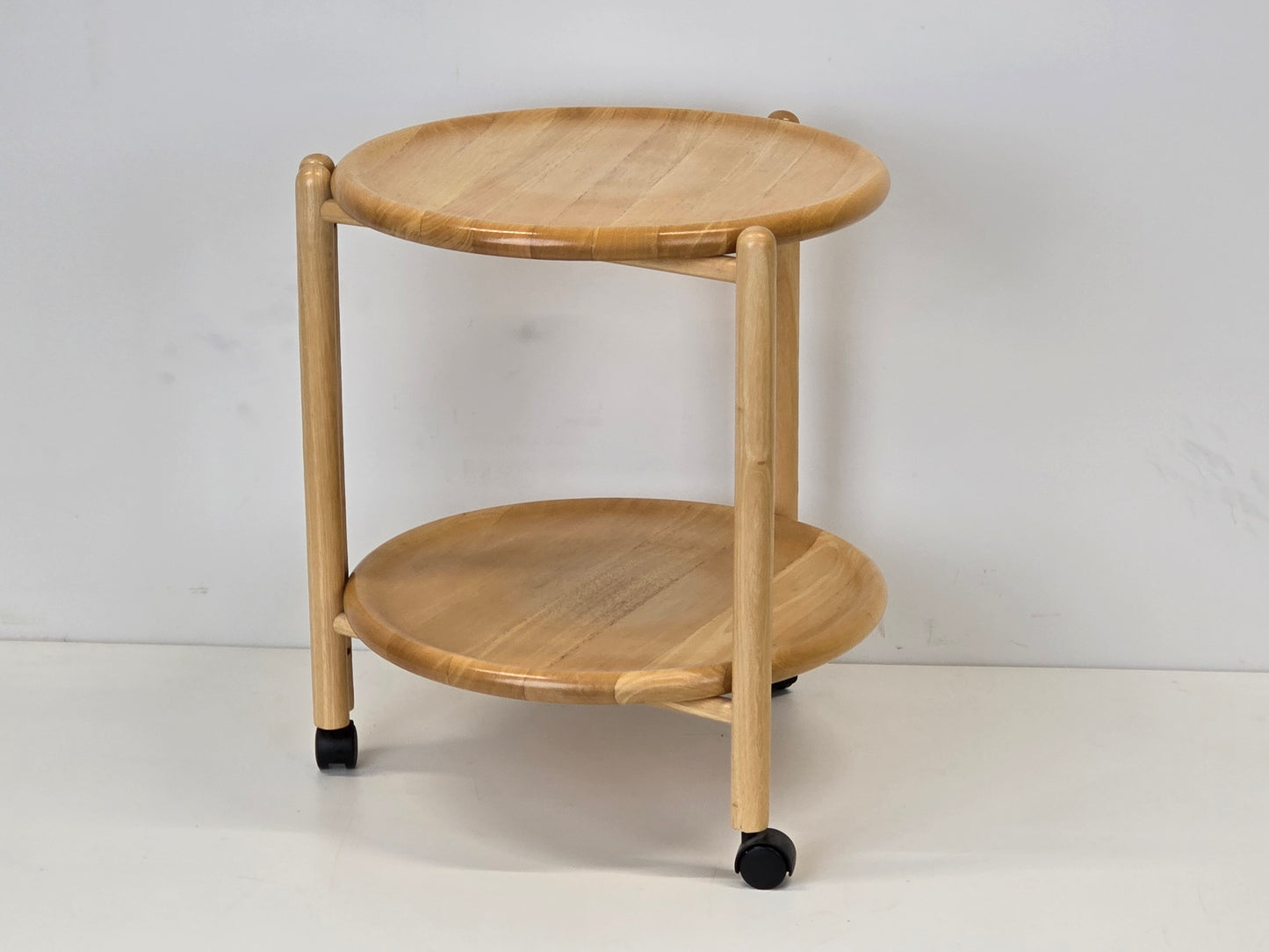 JENS QUISTGAARD Servierwagen Tabletttisch Holz Vintage Rund Klappbar