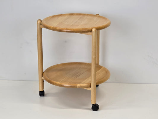 JENS QUISTGAARD Servierwagen Tabletttisch Holz Vintage Rund Klappbar