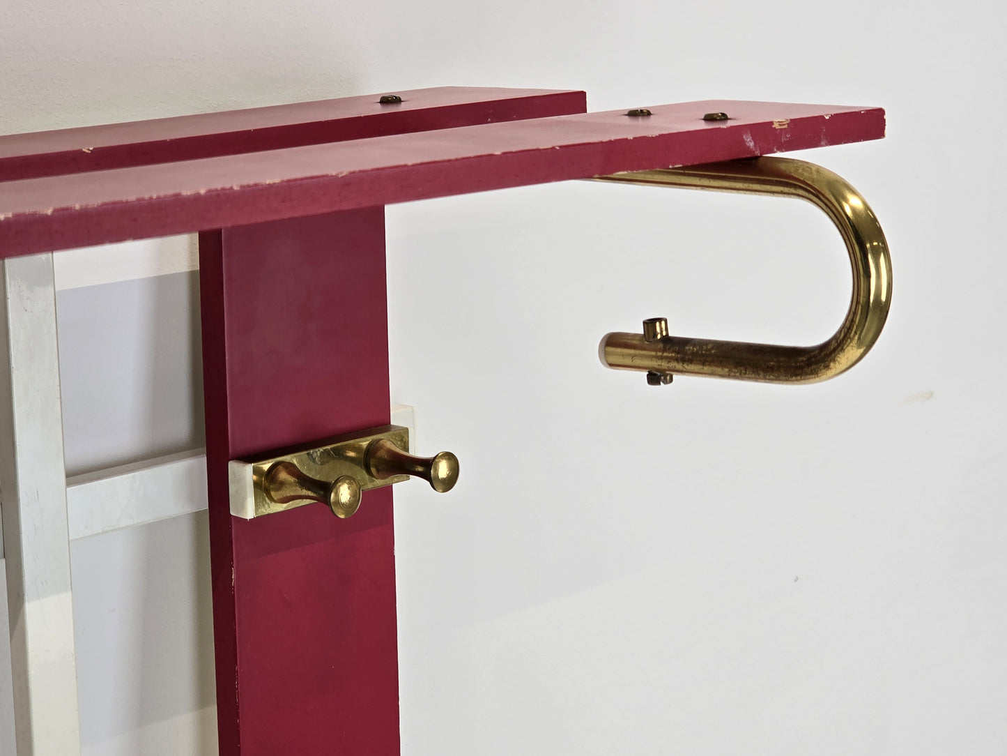 VINTAGE GARDEROBE Mid Century Wandgarderobe Filthaut 50er 60er Design Retro Rot