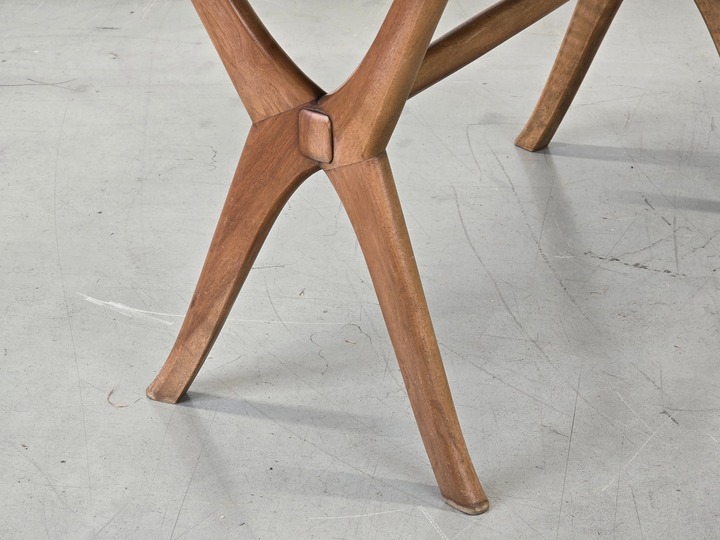 COUCHTISCH MID CENTURY Vintage 50er 60er Teak Nussbaum Scheren-Tisch Design