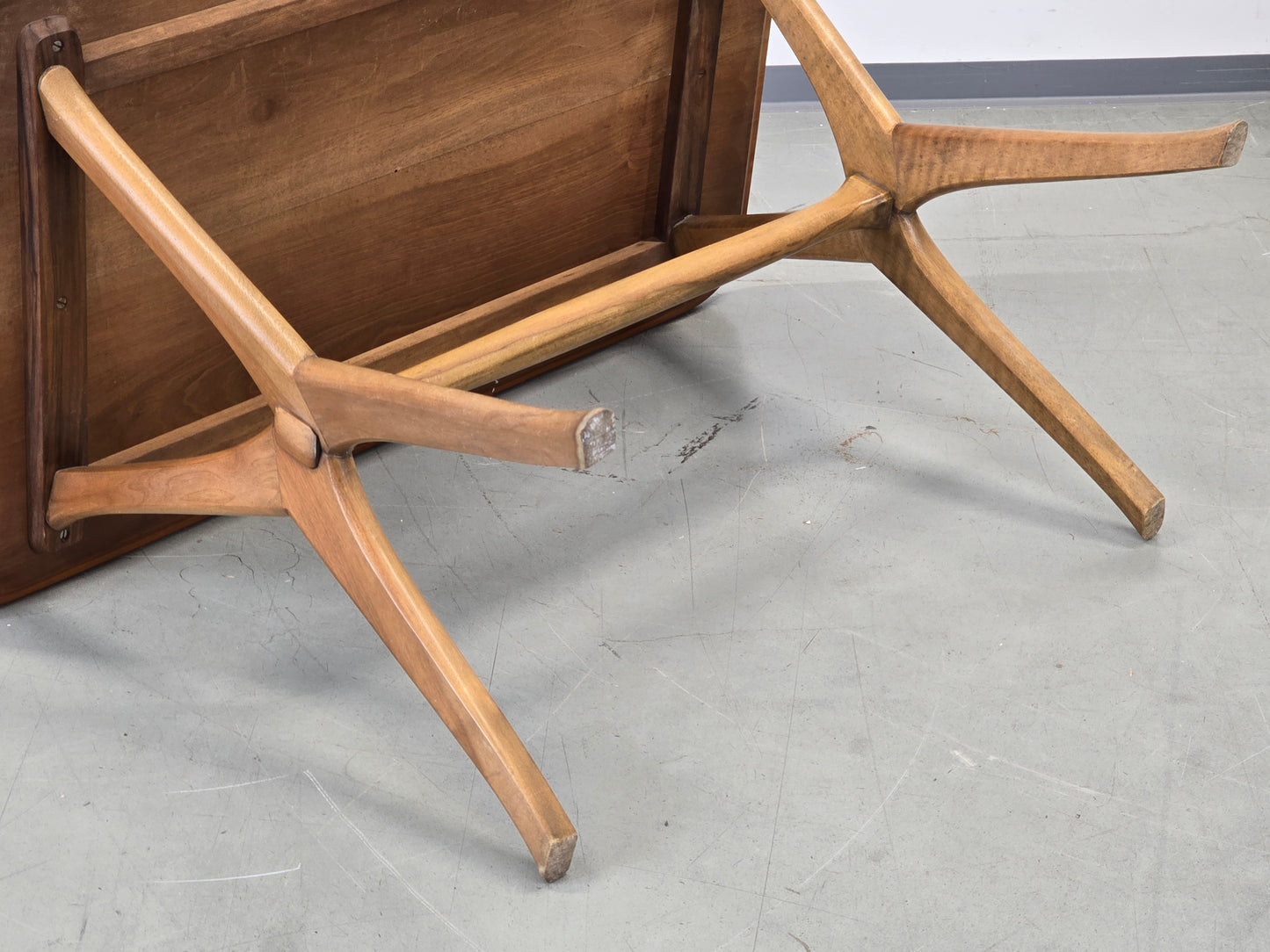 COUCHTISCH MID CENTURY Vintage 50er 60er Teak Nussbaum Scheren-Tisch Design