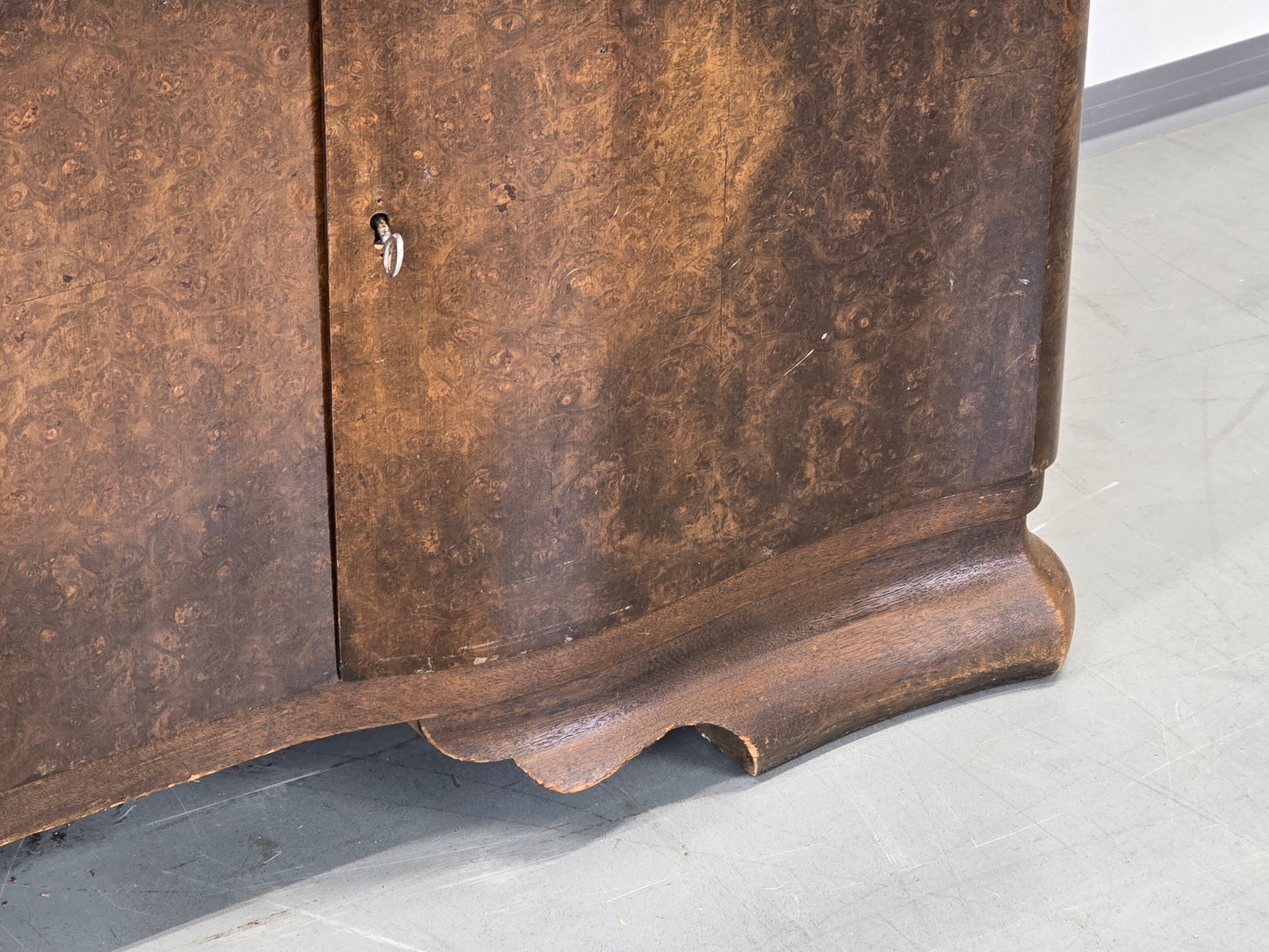 ANTIK BUFFET Vitrine Wurzelholz Schrank Mid-Century Art Déco Vintage