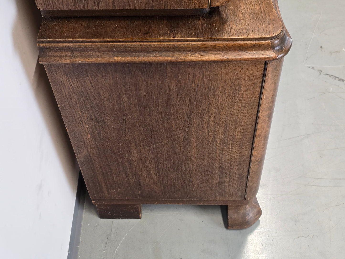 ANTIK BUFFET Vitrine Wurzelholz Schrank Mid-Century Art Déco Vintage