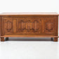ANTIQUE TRUHE Eiche massiv Holztruhe Aussteuerkiste Vintage Barock-Stil