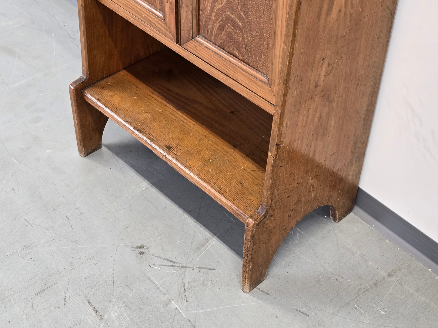 ANTIKE ABLAGE FLUR Kommode Spiegel Jugendstil Vintage Holz Fliesen Waschtisch