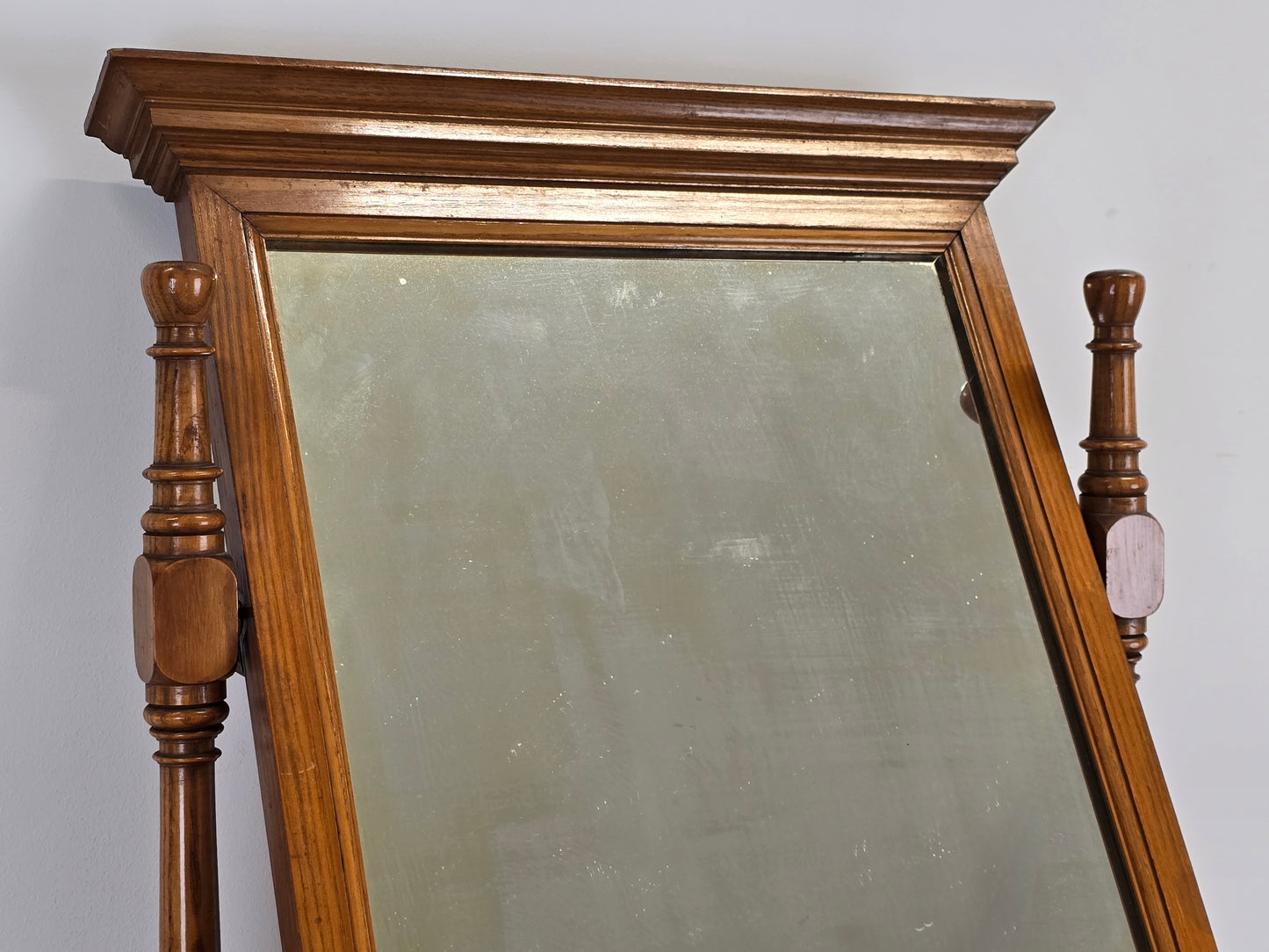 ANTIKE ABLAGE FLUR Kommode Spiegel Jugendstil Vintage Holz Fliesen Waschtisch