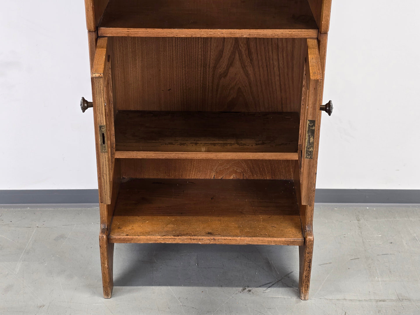 ANTIKE ABLAGE FLUR Kommode Spiegel Jugendstil Vintage Holz Fliesen Waschtisch