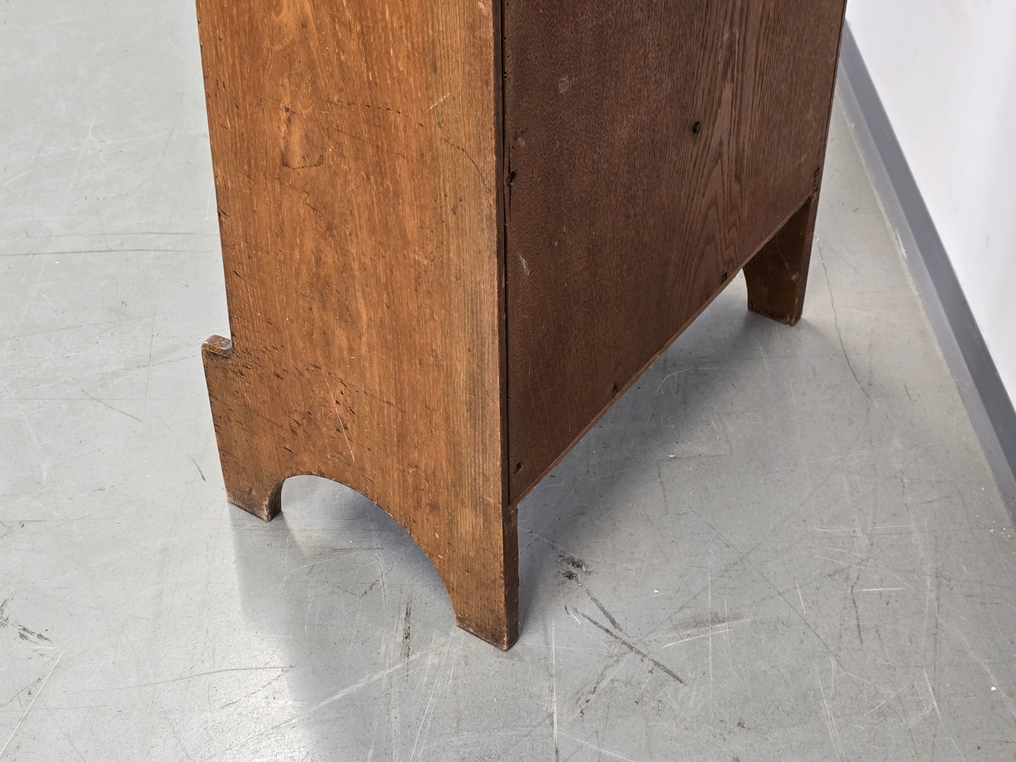 ANTIKE ABLAGE FLUR Kommode Spiegel Jugendstil Vintage Holz Fliesen Waschtisch