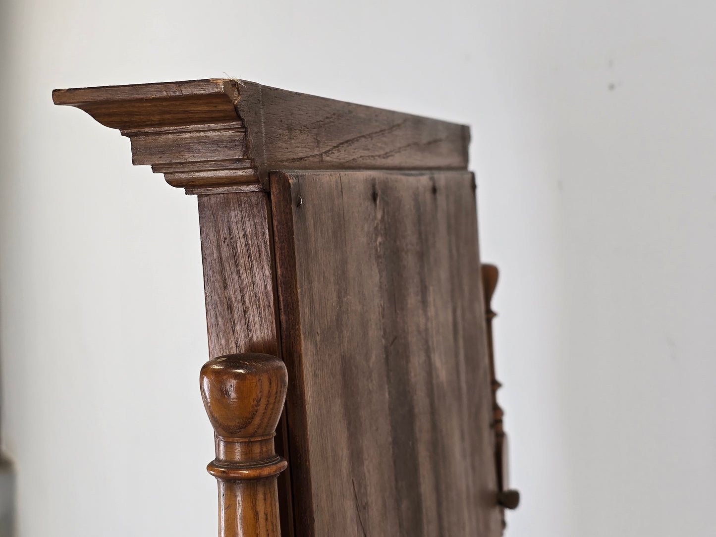 ANTIKE ABLAGE FLUR Kommode Spiegel Jugendstil Vintage Holz Fliesen Waschtisch