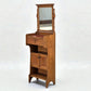 ANTIKE ABLAGE FLUR Kommode Spiegel Jugendstil Vintage Holz Fliesen Waschtisch