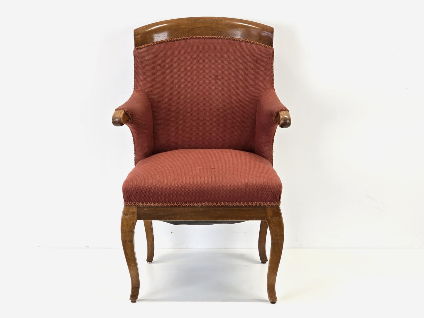 ANTIK SESSEL Polstersessel Biedermeier Stil Rot Vintage Armlehnstuhl