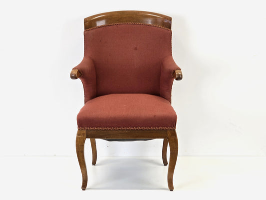 ANTIK SESSEL Polstersessel Biedermeier Stil Rot Vintage Armlehnstuhl