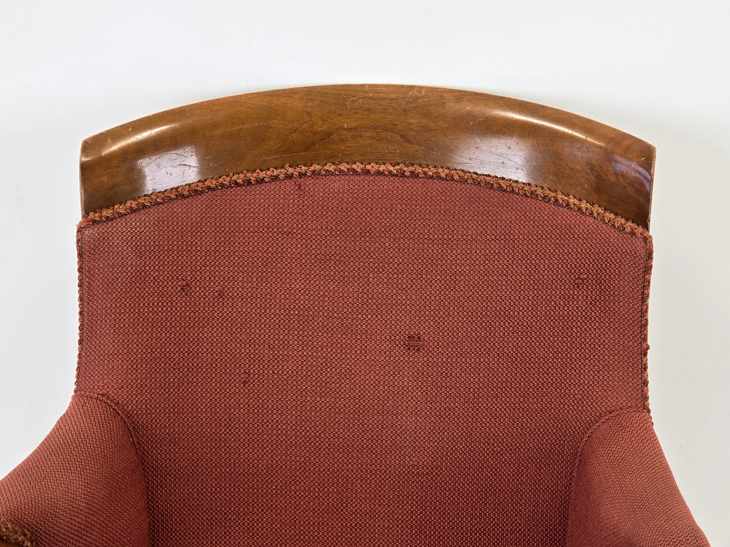 ANTIK SESSEL Polstersessel Biedermeier Stil Rot Vintage Armlehnstuhl