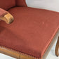 ANTIK SESSEL Polstersessel Biedermeier Stil Rot Vintage Armlehnstuhl