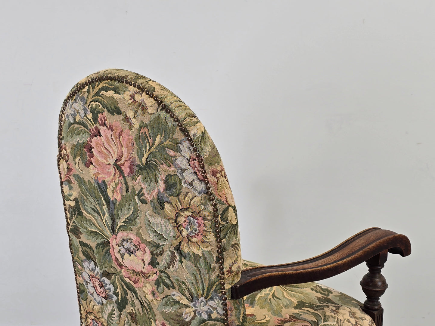 BAROCK STUHL Antik Sessel Polsterstuhl Floral Massivholz Vintage Armlehnstuhl