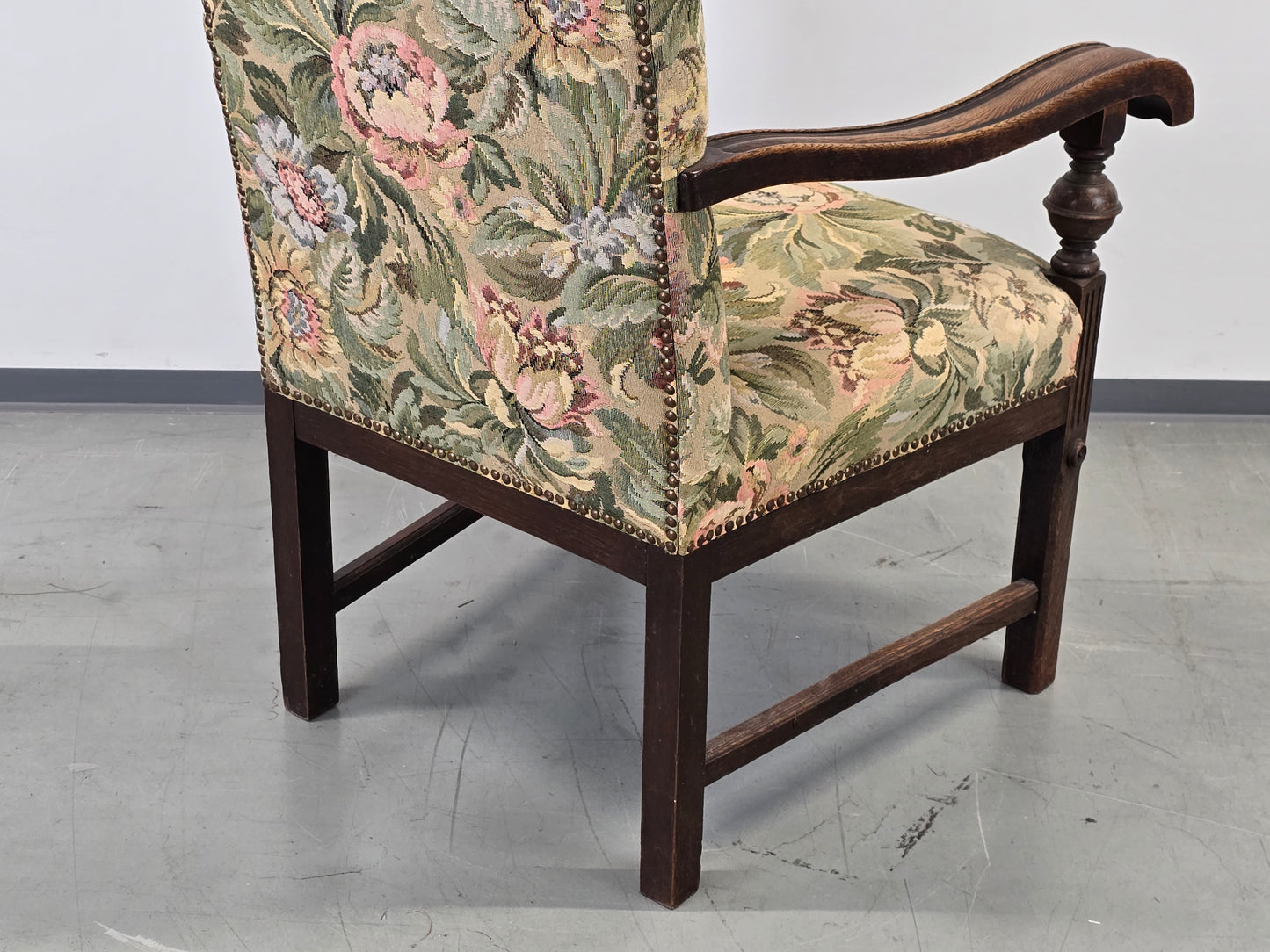 BAROCK STUHL Antik Sessel Polsterstuhl Floral Massivholz Vintage Armlehnstuhl