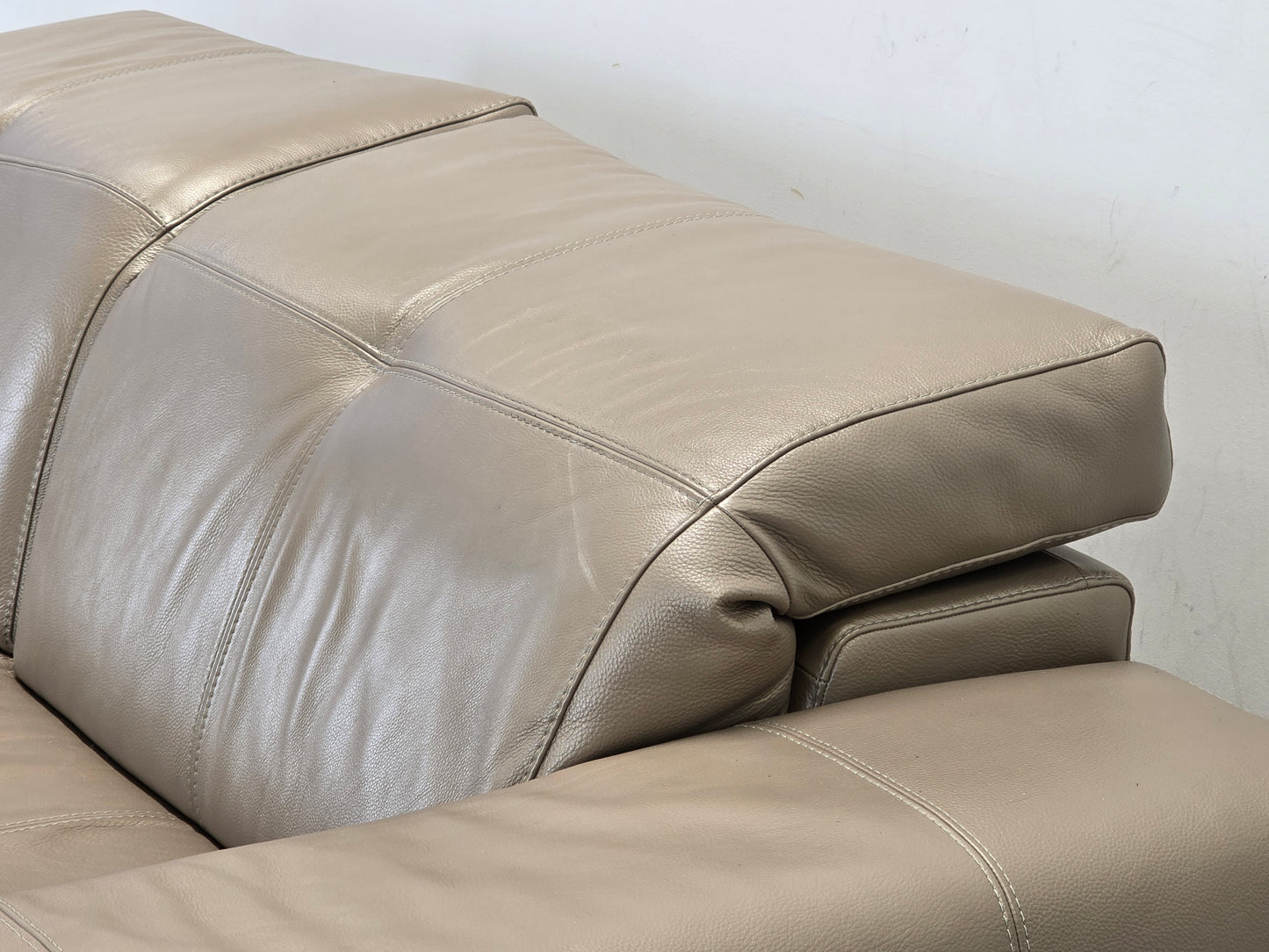 NATUZZI LEDERSOFA Ecksofa L-Form Beige Design Couch Italienisch Echtleder Luxus