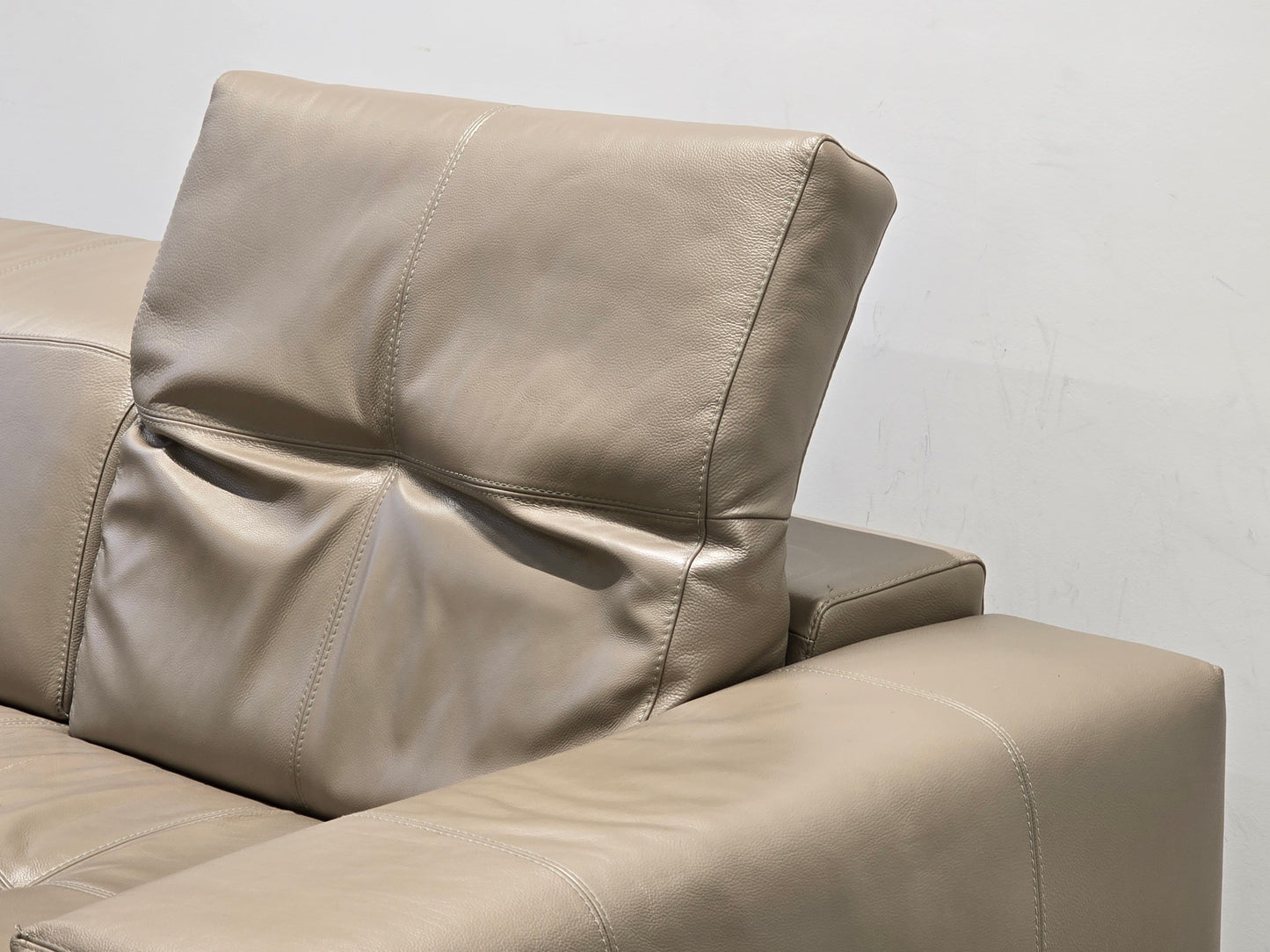 NATUZZI LEDERSOFA Ecksofa L-Form Beige Design Couch Italienisch Echtleder Luxus