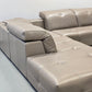 NATUZZI LEDERSOFA Ecksofa L-Form Beige Design Couch Italienisch Echtleder Luxus