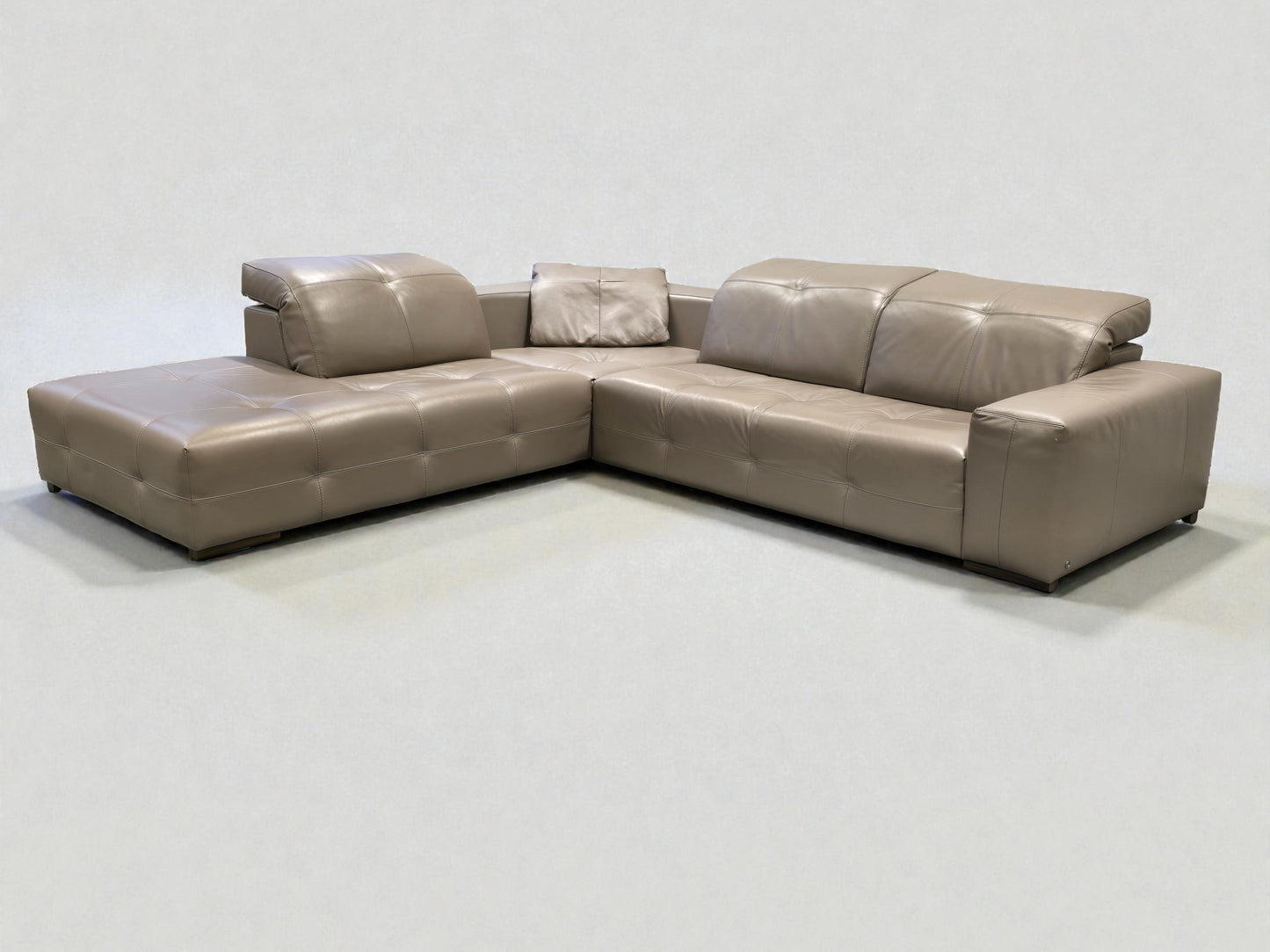 NATUZZI LEDERSOFA Ecksofa L-Form Beige Design Couch Italienisch Echtleder Luxus
