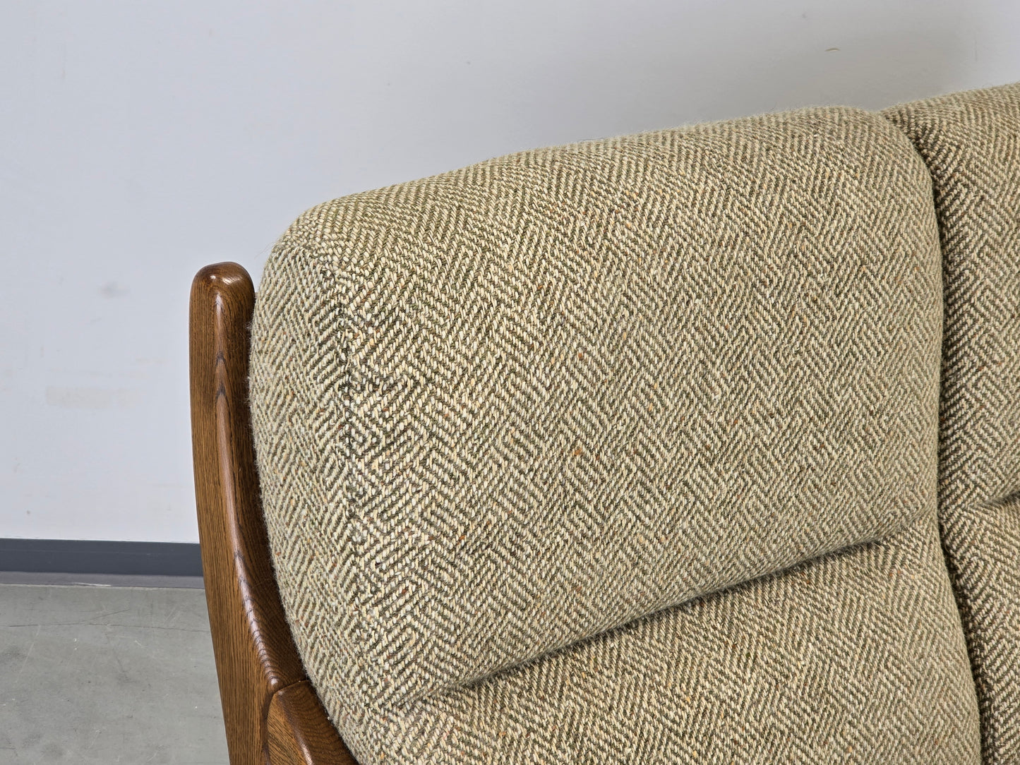 VINTAGE SOFA Couch Holz Mid Century Eiche 2-Sitzer Dänisch Skandinavisch Retro