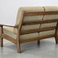 VINTAGE SOFA Couch Holz Mid Century Eiche 2-Sitzer Dänisch Skandinavisch Retro