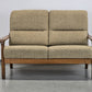 VINTAGE SOFA Couch Holz Mid Century Eiche 2-Sitzer Dänisch Skandinavisch Retro