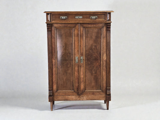 ANTIKER VERTIKO Biedermeier Kommode Nussbaum Anrichte Pfeilerschrank Vintage