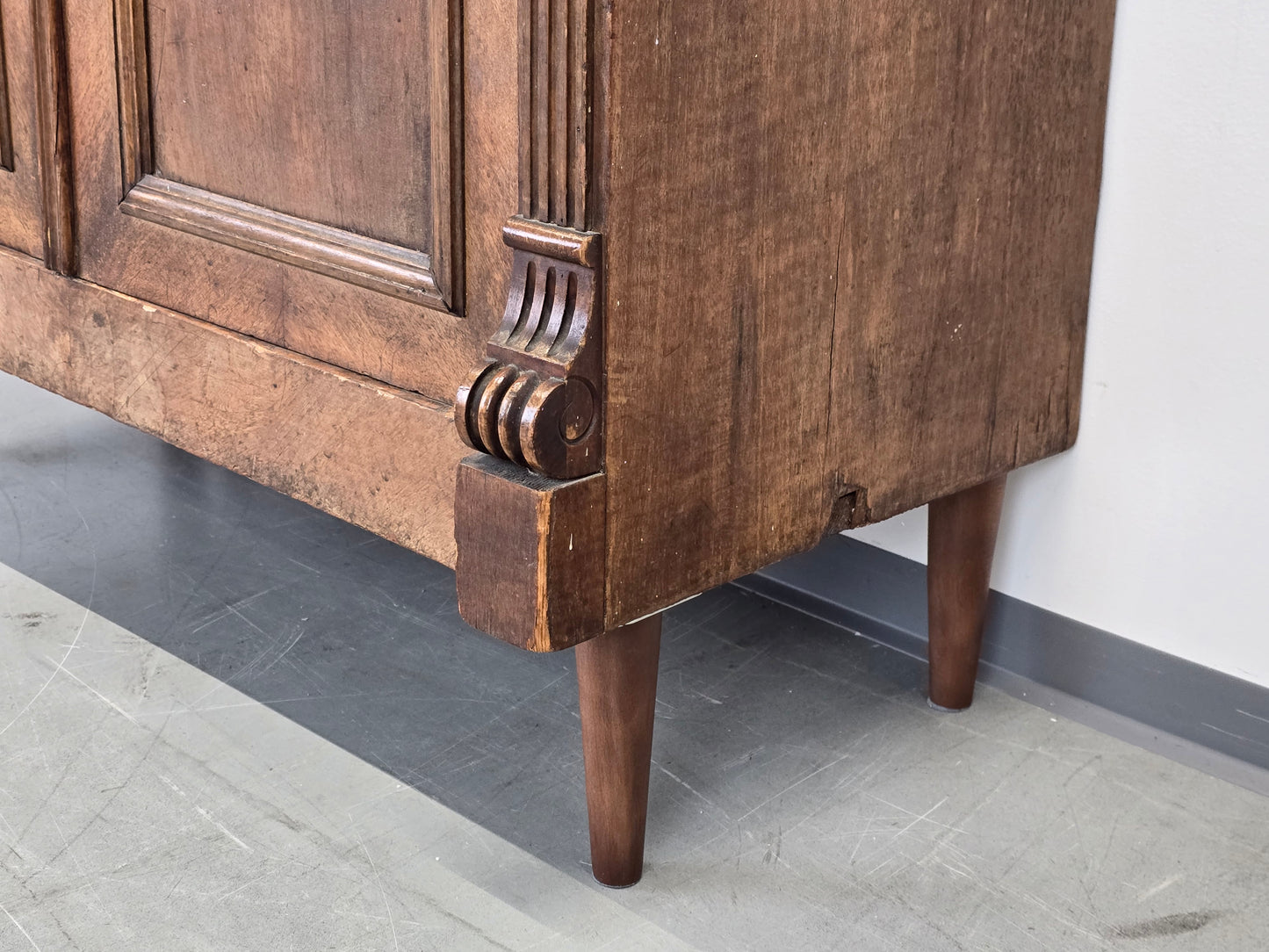 ANTIKER VERTIKO Biedermeier Kommode Nussbaum Anrichte Pfeilerschrank Vintage