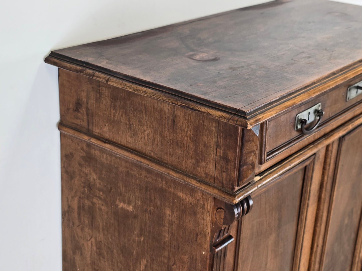 ANTIKER VERTIKO Biedermeier Kommode Nussbaum Anrichte Pfeilerschrank Vintage