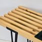 DESIGNER SITZBANK Holz Lattenbank Hairpin Legs Vintage Mid Century Schwarz grün